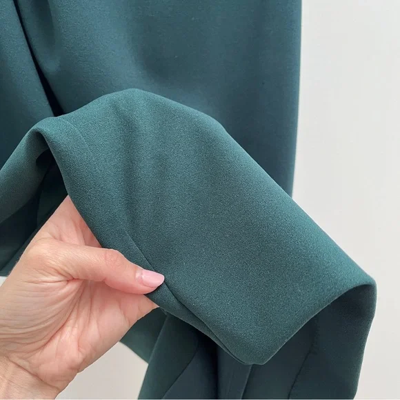 Betsy & Adam One Shoulder Dress in Dark Green - Picture 3 of 12